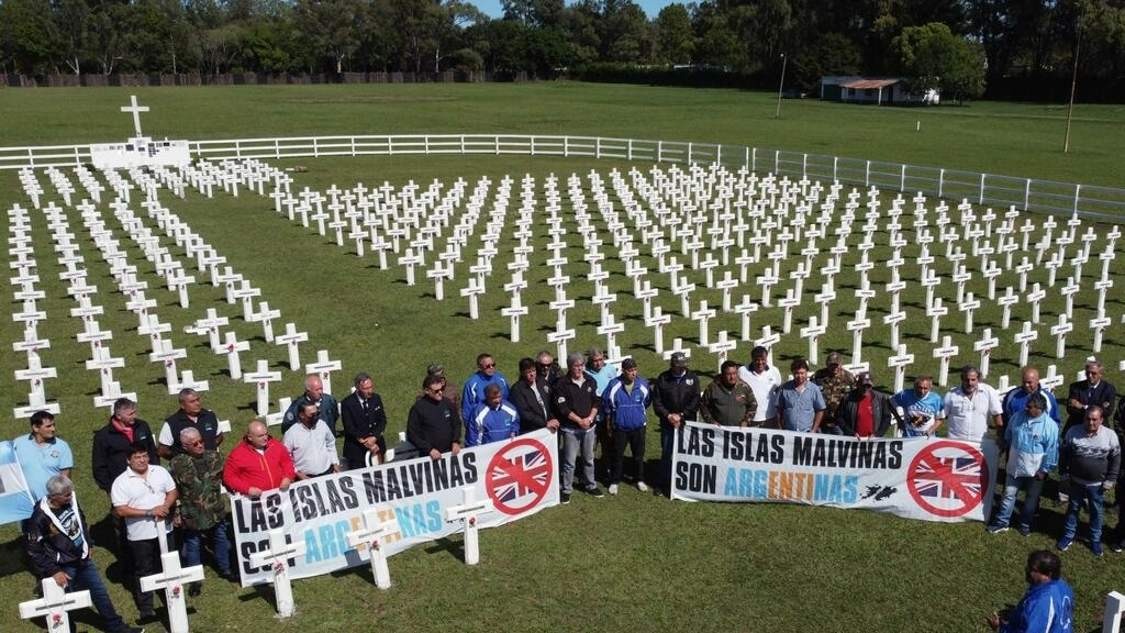 Reunión de veteranos de la guerra de las Malvinas en Pilar, provincia de Buenos Aires, el 7 de marzo de 2022.